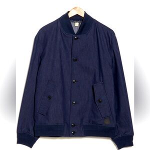 $395 Ted Baker London Conham Navy blue Denim Bomber jacket Men’s 4 Large